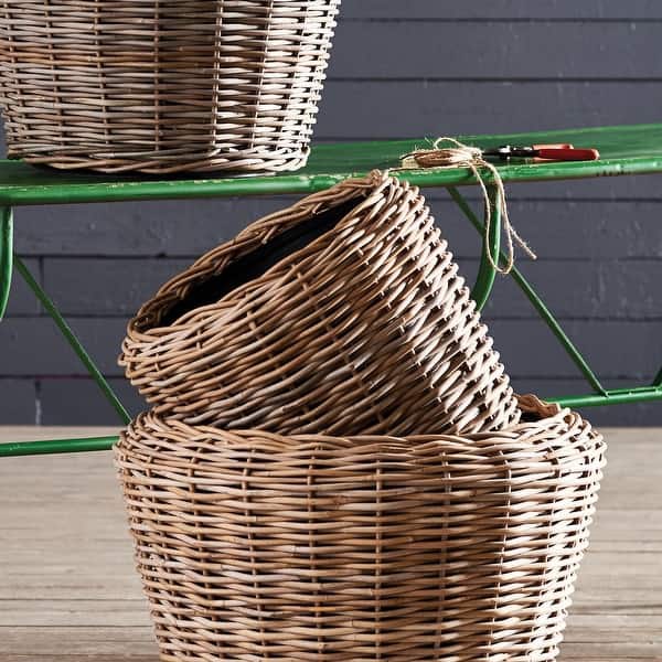Woven Dry Basket Planter 16.5" Diameter