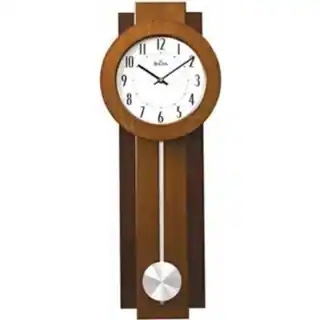 Bulova C3383 Avent Wooden Two-tone Walnut and Mahogany Pendulum Wall Clock