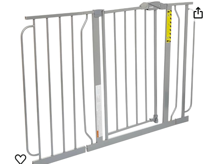 Regalo Easy Step 49-Inch Extra Wide Baby Gate, Includes 4-Inch and 12-Inch Extension Kit, 4 Pack of Pressure Mount Kit and 4 Pack of Wall Mount Kit, Platinum - Total Pack of 1