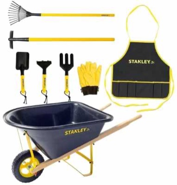 Stanley Jr Wheelbarrow & 7 Piece Garden Set
