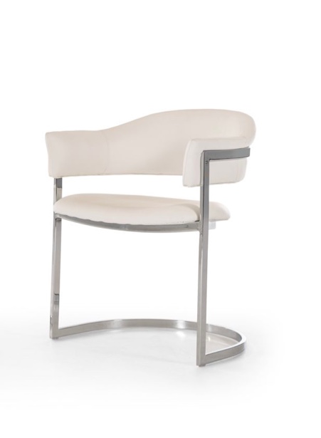 Modrest Allie Contemporary White Leatherette Dining Chair