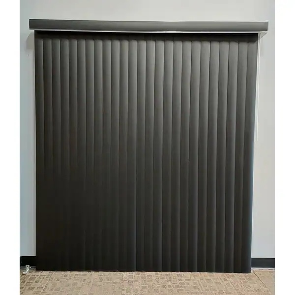 BlindDen Black Frost Textured Vinyl Vertical Blind, CORDLESS - 88" w x 60" l