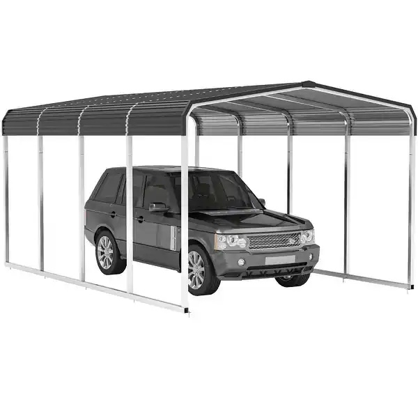 Moasis Metal Carport, Heavy Duty Car Garage with Galvanized Steel Roof, Extra Large Metal Car Shelter Shade