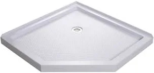 slimline 38" x 38" neo-angle shower base with corner drain