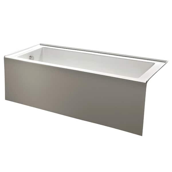 Kingston Brass VTAP603222L Aqua Eden 60-Inch Acrylic Alcove Tub with Left Hand Drain Hole, L 60" x W 32" x H 21-5/8"D, White, Left Drain