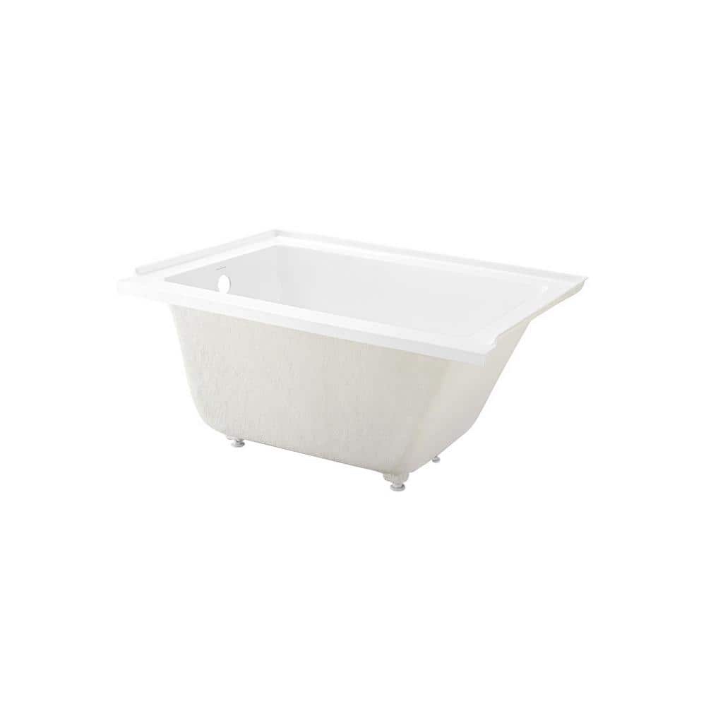 Voltaire 48 in. x 32 in. Acrylic Rectangular Drop-in Left-Hand Drain Bathtub in Glossy White