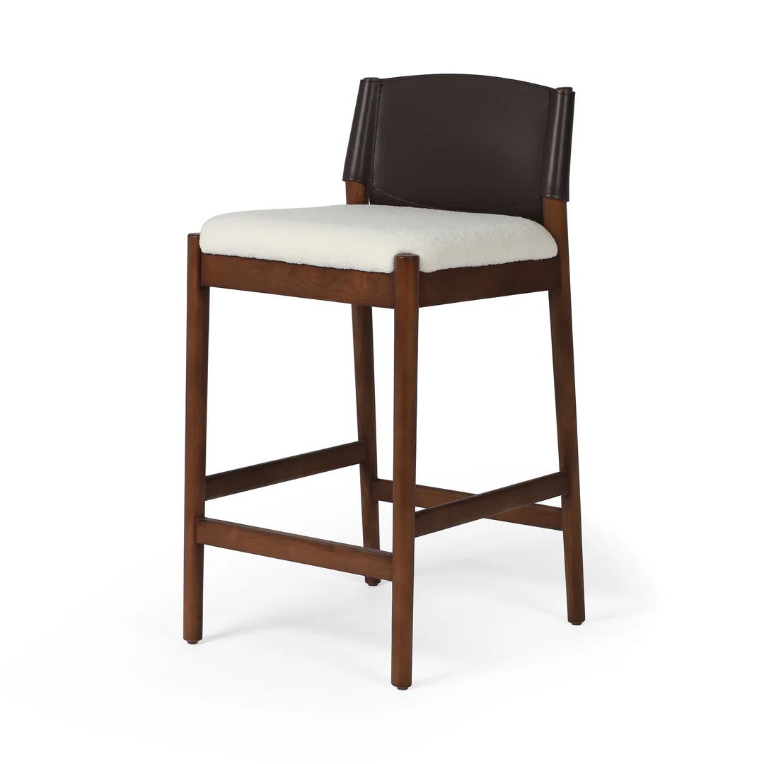 Lulu Counter Stool - Espresso Leather Blend