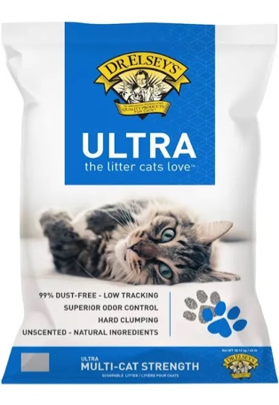 Dr. Elsey's Premium Clumping Cat Litter - Ultra - 99.9% Dust-Free, Low Tracking, Hard Clumping, Superior Odor Control, Unscented & Natural Ingredients