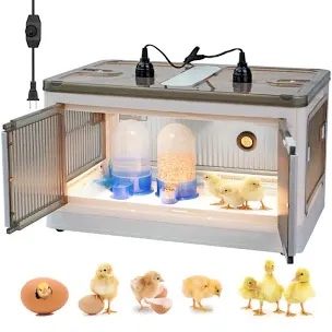 Chicken Brooder Box for Chicks Brooder Heater Chicks Warmer Brooder Plate Kit Chicken Brooder Box Tent Pen with Thermometer for 15 Ducks Bedding Indoor Quail Brooder (20"x14.17"x11.81" White)