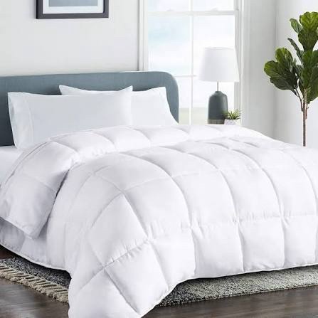 COHOME AI-Quilted Queen Cooling Comforter - All Season Down Alternative with Oeko-TEX Certification - Anti-Clumping Tech, Machine Washable - Luxury Hotel Bedding - Reversible - White