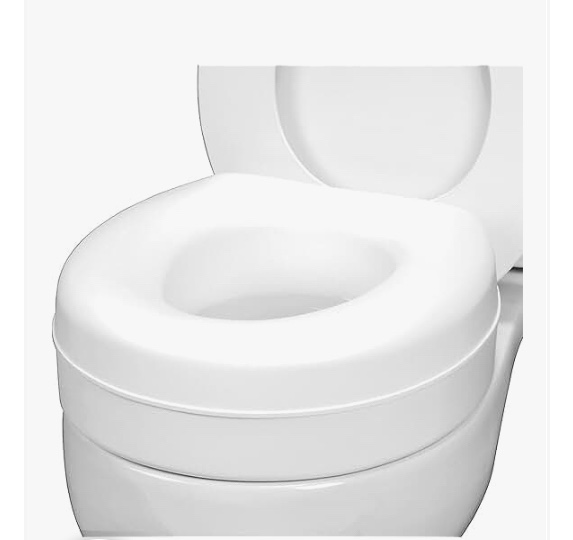 HealthSmart Raised Toilet Seat Riser That Fits Most Standard Bowls for Enhanced Comfort and Elevation with Slip Resistant Pads 15x15x5