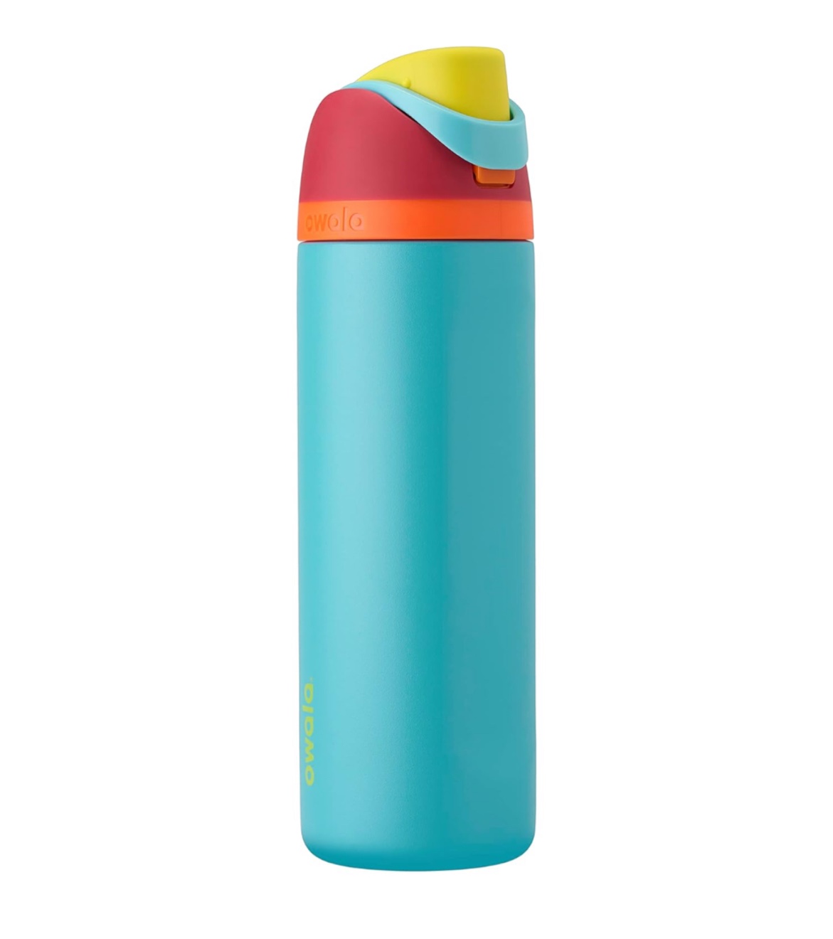 Owala FreeSip Insulated Stainless Steel Water Bottle with Straw for Sports and Travel, BPA-Free, 24-oz, Red/Aqua (Summer Sweetness)