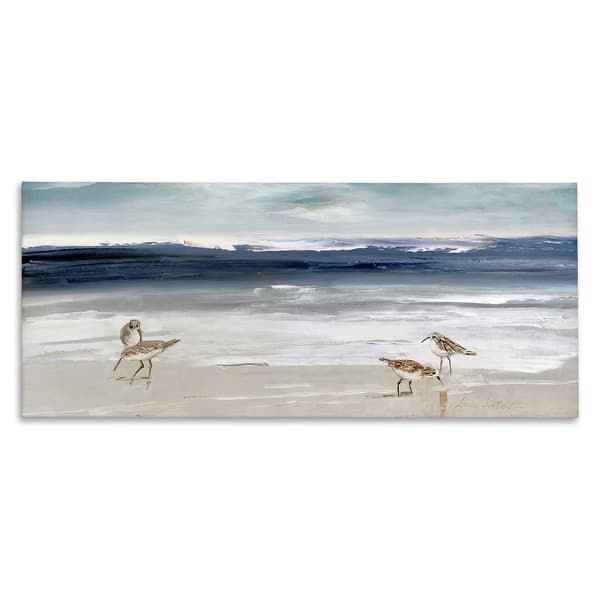 Stupell Sandpipers Grazing Sea Shore Canvas Wall Art, Design by Sally Swatland - 24 x 10