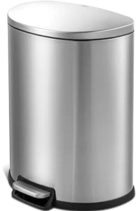 QUALIAZERO 50L/13Gal Heavy Duty Hands-Free Stainless Steel Commercial/Kitchen Step Trash Can, Fingerprint-Resistant Soft Close Lid Trashcan, 50L / 13 GAL