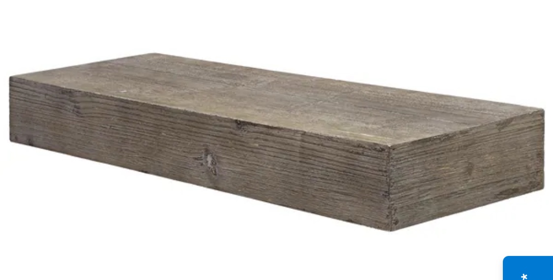 American Art Decor Grey Rustic Wood Floating Wall Shelf, Small - 24