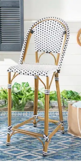 SAFAVIEH Outdoor Zaid 30-inch Stacking Bar Stool 