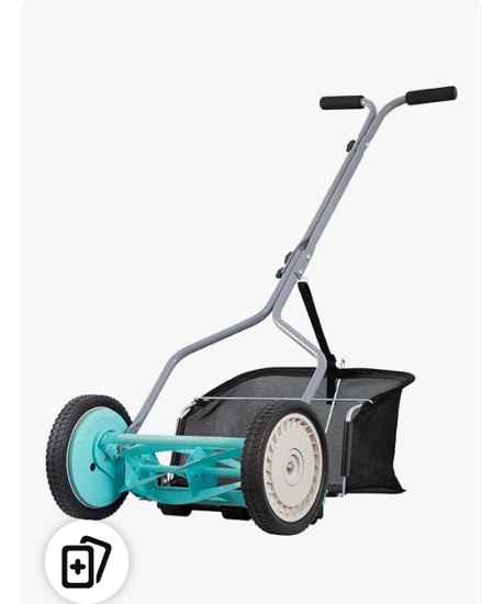 American Lawn Mower Company 1304-14GC 14-Inch 5-Blade Push Reel Lawn Mower with Grass Catcher, Mint