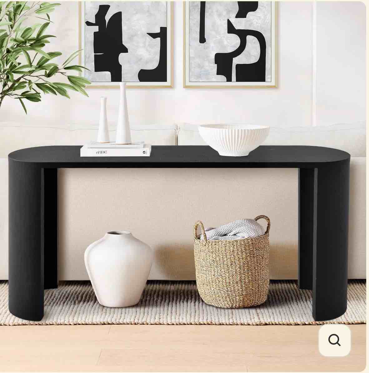 Dwen 60" Modern 2-Style Oval Console Table