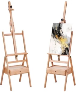 VEVOR Studio H-Frame Easel Holds Canvas Art up to 36" Beechwood Artists Easel