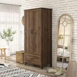 shaker collection 2-door wardrobe walnut bed bath & beyond