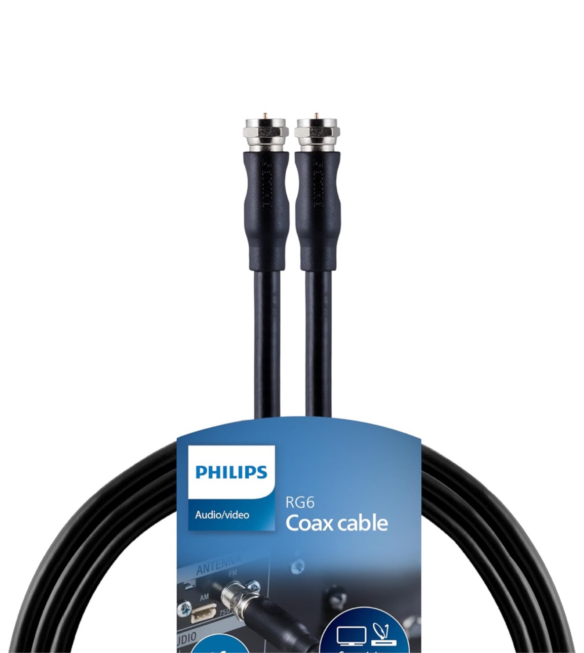 Philips Rd Cable Philips RG6 Dual Shield Coaxial Cable, 25 ft. Ideal for TV Antenna DVR ...