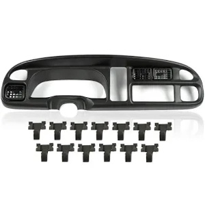 Dashboard Instrument Bezel with Vents Replacement for Dodge 1998-2002 Ram 1500 2500 3500 Pickup Instrument Cluster Face Surround Bezel w/Clips