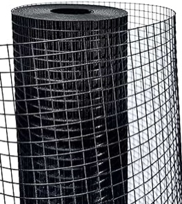 Horch Black Hardware Cloth Roll 1/2 inch 48 x 100 ft 19 Gauge, Vinyl Coated Wire Mesh Roll, Chicken Wire Fence Roll, Chicken Wire Mesh, Welded Wire Fencing, Garden Fencing, Rat Wire, Cage Wire