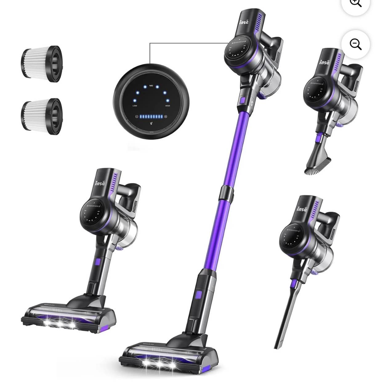INSE Cordless Vacuum Cleaner 6 in 1 Stick Vacuum Lightweight for Hard Floor Carpet Pet Hair, S7P Purple