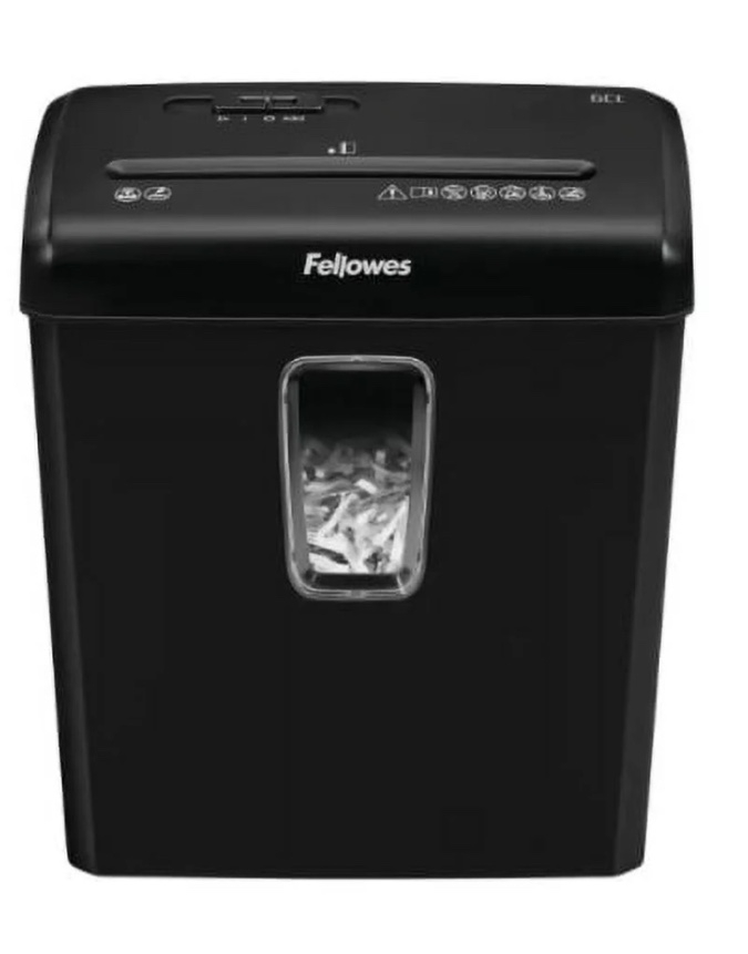 Fellowes Powershred 6ct Cross-Cut Paper Shredder - Black