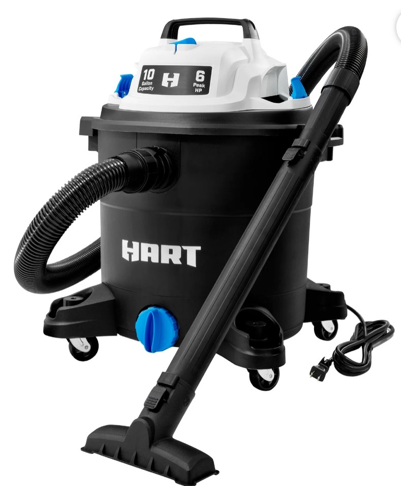 HART 10 Gallon 6 Peak HP Poly Wet/Dry Vacuum, VOC1012PF 3701