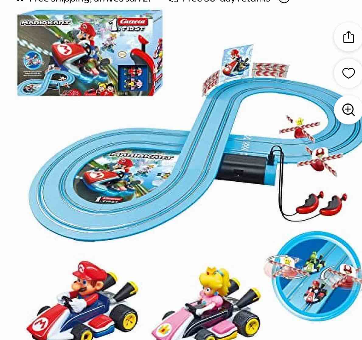 Carrera 20063024 Mario Kart Mario vs. Peach First Beginner Slot Car Racing Set