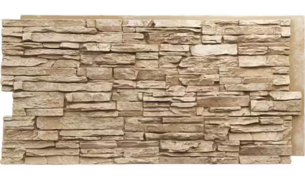 45-3/4 in. x 24-1/2 in. Canyon Ridge Stacked Stone, StoneWall Faux Stone Siding Panel