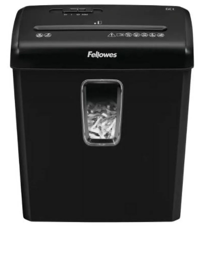 Fellowes Powershred 6ct Cross-Cut Paper Shredder - Black