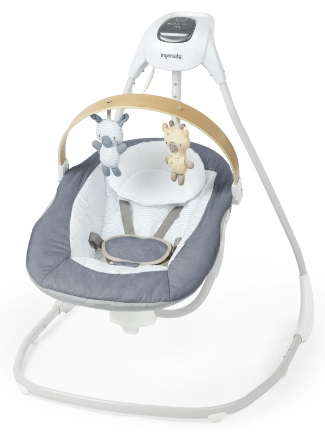 Ingenuity SimpleComfort Compact Soothing Baby Swing for Infants, Blue