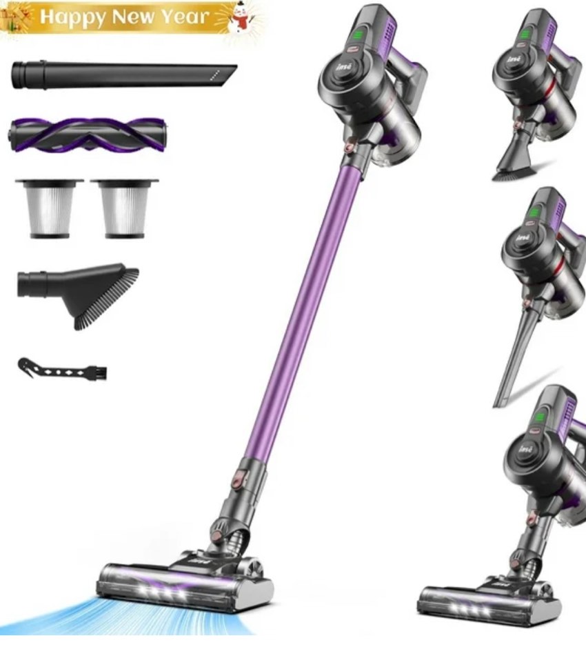 INSE Cordless Vacuum Cleaner,6-in-1 Stick Handheld Vacuum 25kPa Ultra-Light for Carpet Floor Pet Hair,N660