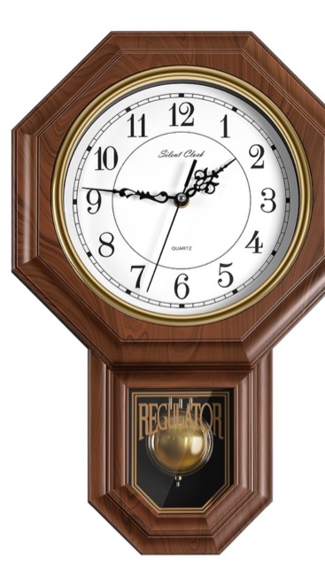 Essex Westminster Chime Pendulum Wall Clock, 17.8" x 11.8", Walnut
