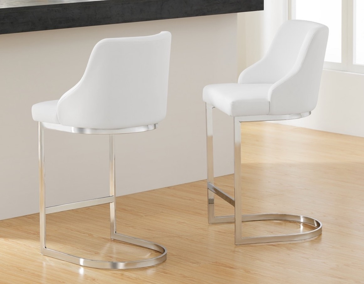 25.8'' Velvet/Leather Counter Height Bar Stools, Set of 2/3 - 36.6"H x 18.9"W x 20.5"D