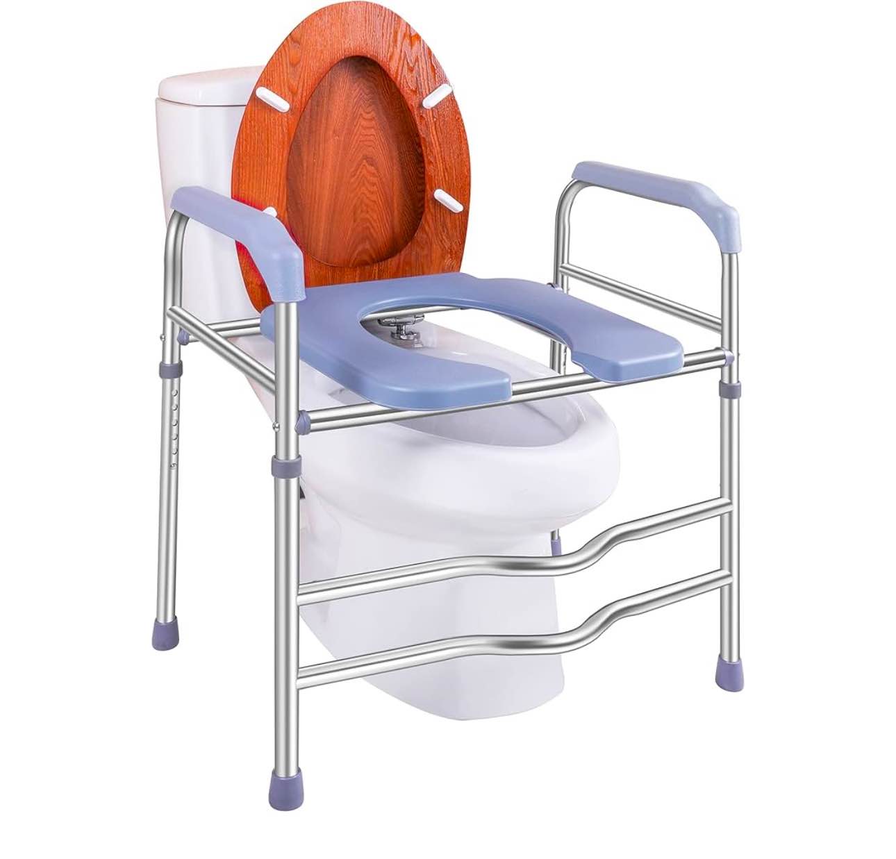 Raised Toilet Seat with Handles, Toilet Seat Riser for Seniors with Adjustable Height, up to 400lbs, Raised Toilet Seat for Elderly, Pregnant and Handicap, Fit Any Toilet, FSA/HAS Eligible