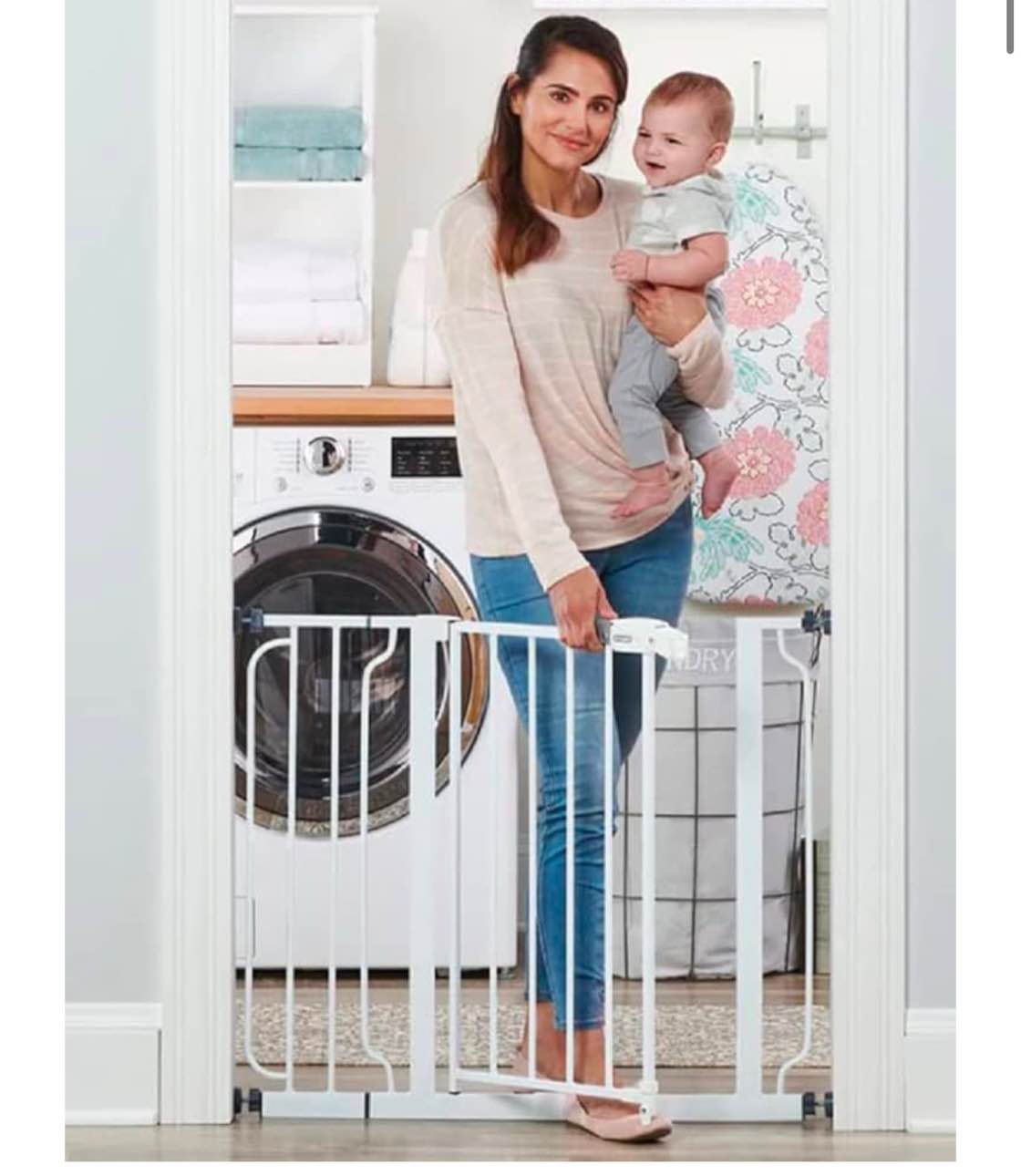 Regalo Easy Step Walk Thru Baby Gate, 38.5-Inch Wide, Includes 6-Inch Extension Kit, Pressure Mount Kit, Wall Cups