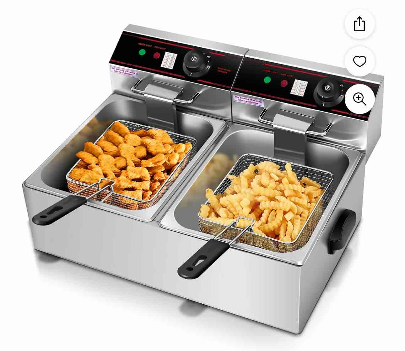 Costway 12L 3400W Electric Deep Fryer, Stainless Steel