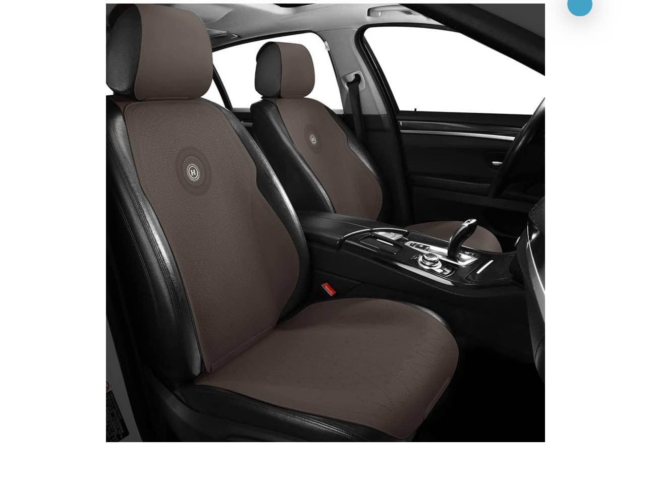 Tapha Luxury Suede Leather Universal Car Seat Cover with Headrest, Ultra-Thin and Breathable, Highlight Car Interior with Suede Leather, 5 PCS ? Full Set Front Rear Seat Covers (Brown)