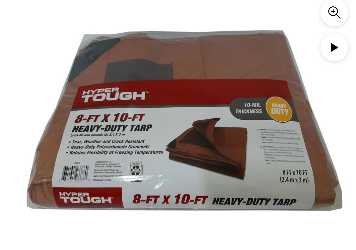 Hyper Tough Weather Resistant Heavy Duty 8' x 10' Polyethylene Tarp