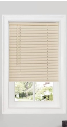 Cordless Room Darkening Mini Blind - 23 Inch Width, 64 Inch Length, 1" Slat Size - Alabaster - Cordless GII Deluxe Sundown Horizontal Windows Blinds for Interior by Achim Home Decor