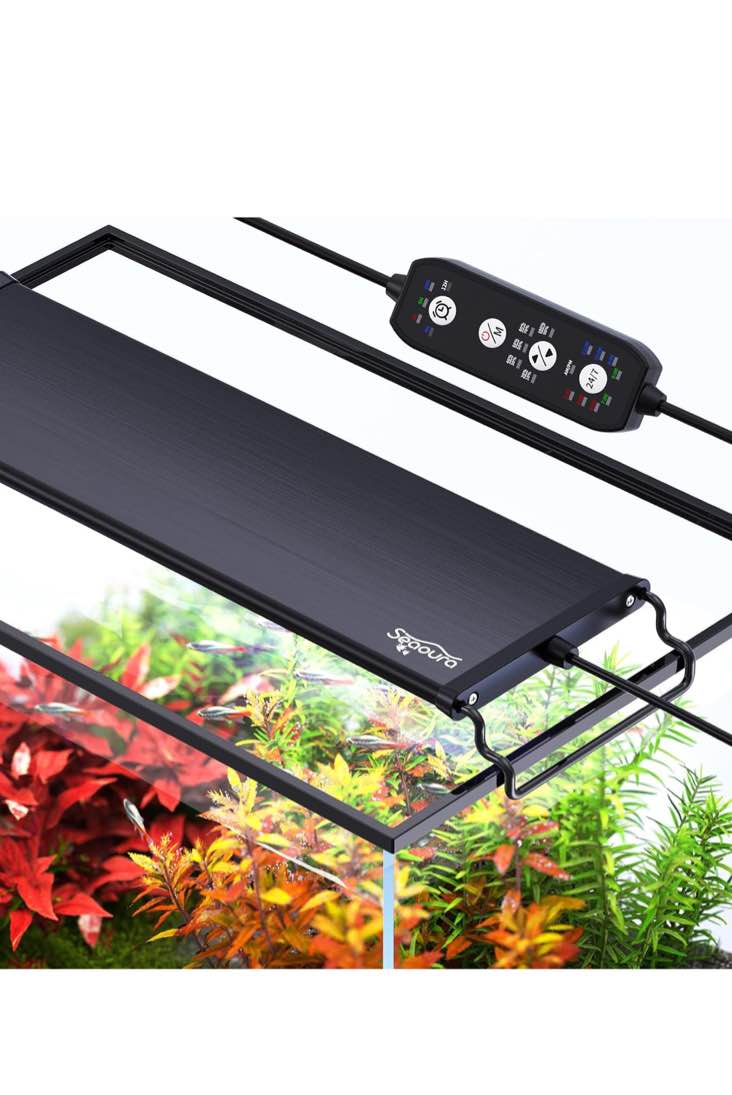 24/7 Mode LED Aquarium Light for Plants-Sunrise-Daylight-Moonlight Mode, Fish Tank Light with Auto On/Off, 7 Colors, Adjustable Timer/Brightness for 36 Inch to 42 in Freshwater Tank, 36W
