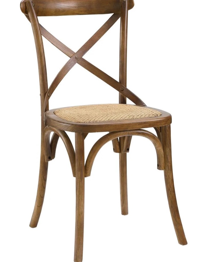 Modway Gear 17.5" Modern Wood Dining Side Chair in Walnut Finish