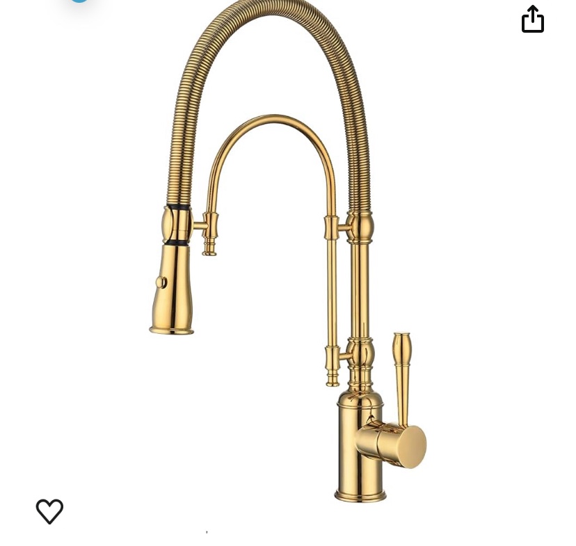 Copper Kitchen Faucet, Single Handle, 360 Swivel High Arc Kitchen Sink Faucet, Gold Pull Down Kitchen Faucet Solid Brass Handle