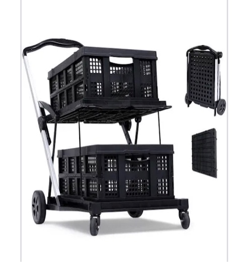 black functional collapsible cart
