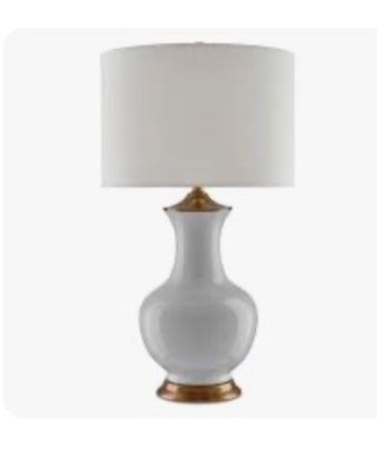 Currey And Company 6000-0020 Lilou - One Light Table Lamp White/antique Brass