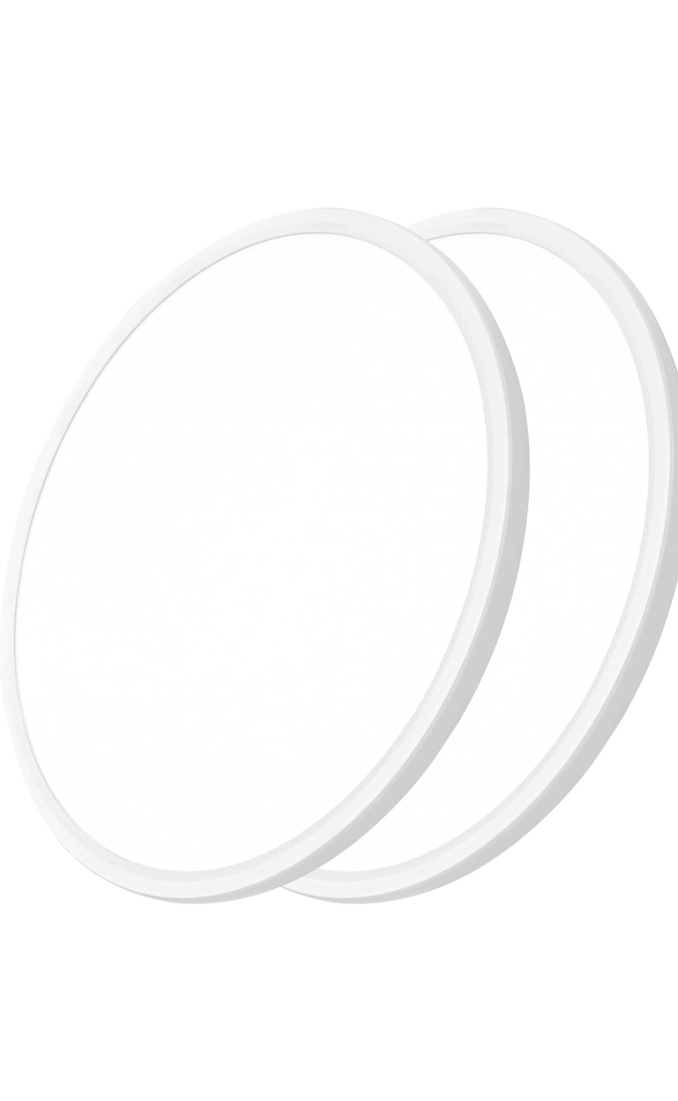 20 Inch Large LED Flush Mount Ceiling Light, 40W,4350LM, 3000K/4000K/6000K CCT Selectable,White Round Flat Panel Light Low Profile Ceiling Light Fitures for Hallway, Kitchen, Bedroom, Laundry Room