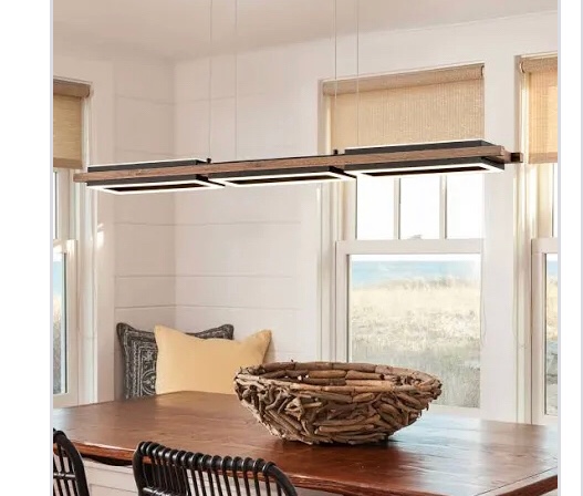 3/5 light integrated LED linear wood light 355-1056563